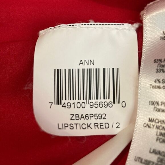 BCBG Maxazria Lipstic Red Cold Shoulder Size 2/XS Like New - Picture 10 of 11